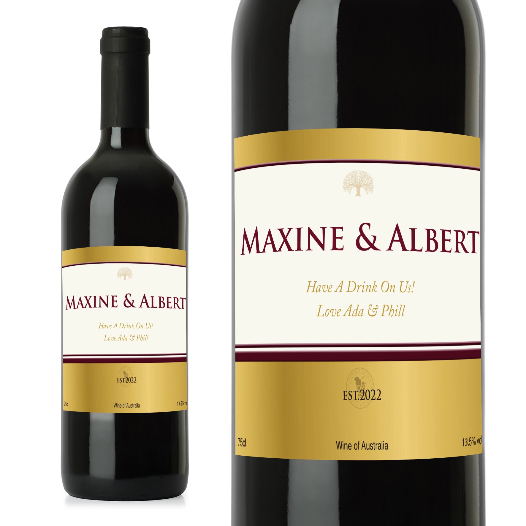Personalised Gold Label Red Wine - MK&JD Gifts