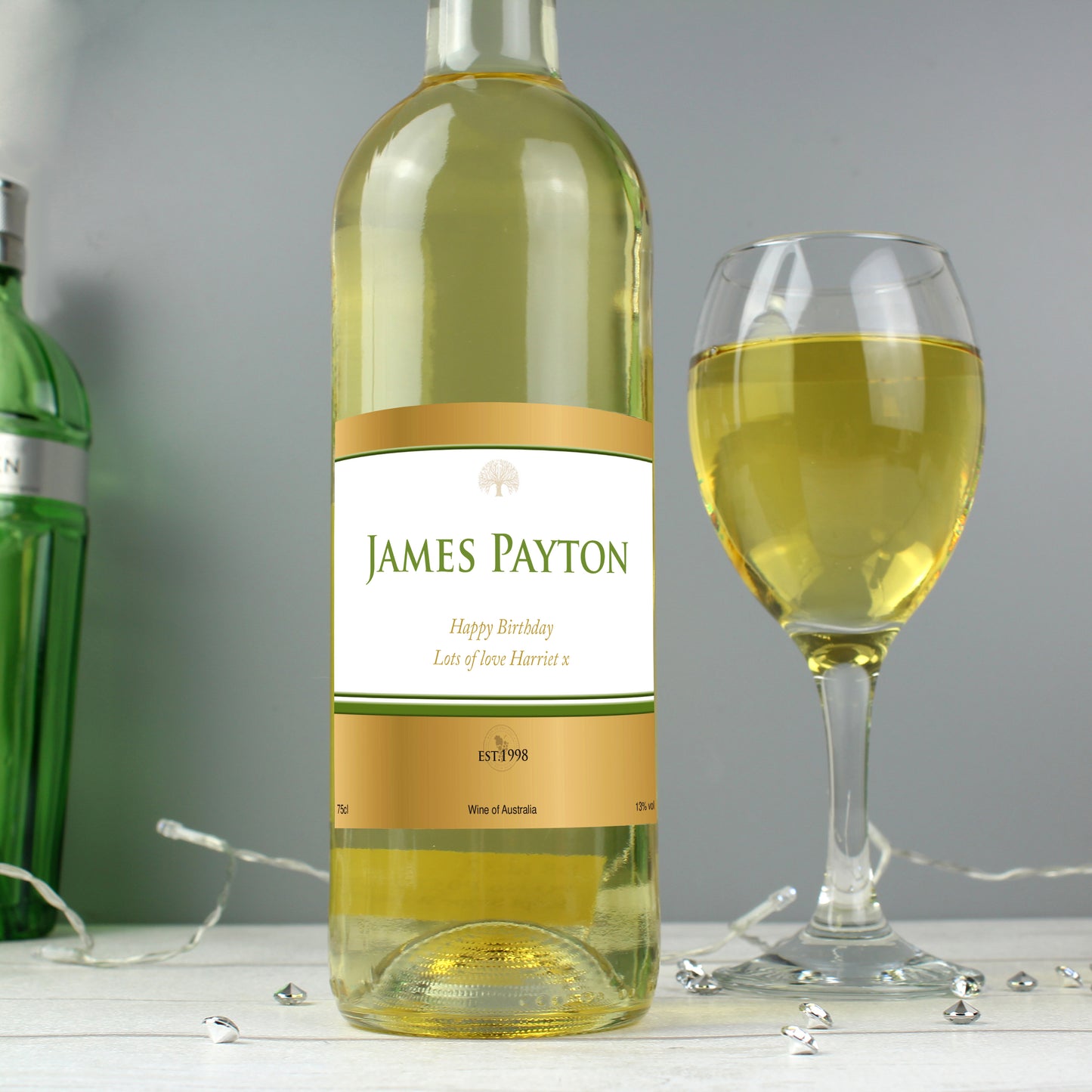 Personalised Gold Label White Wine - MK&JD Gifts