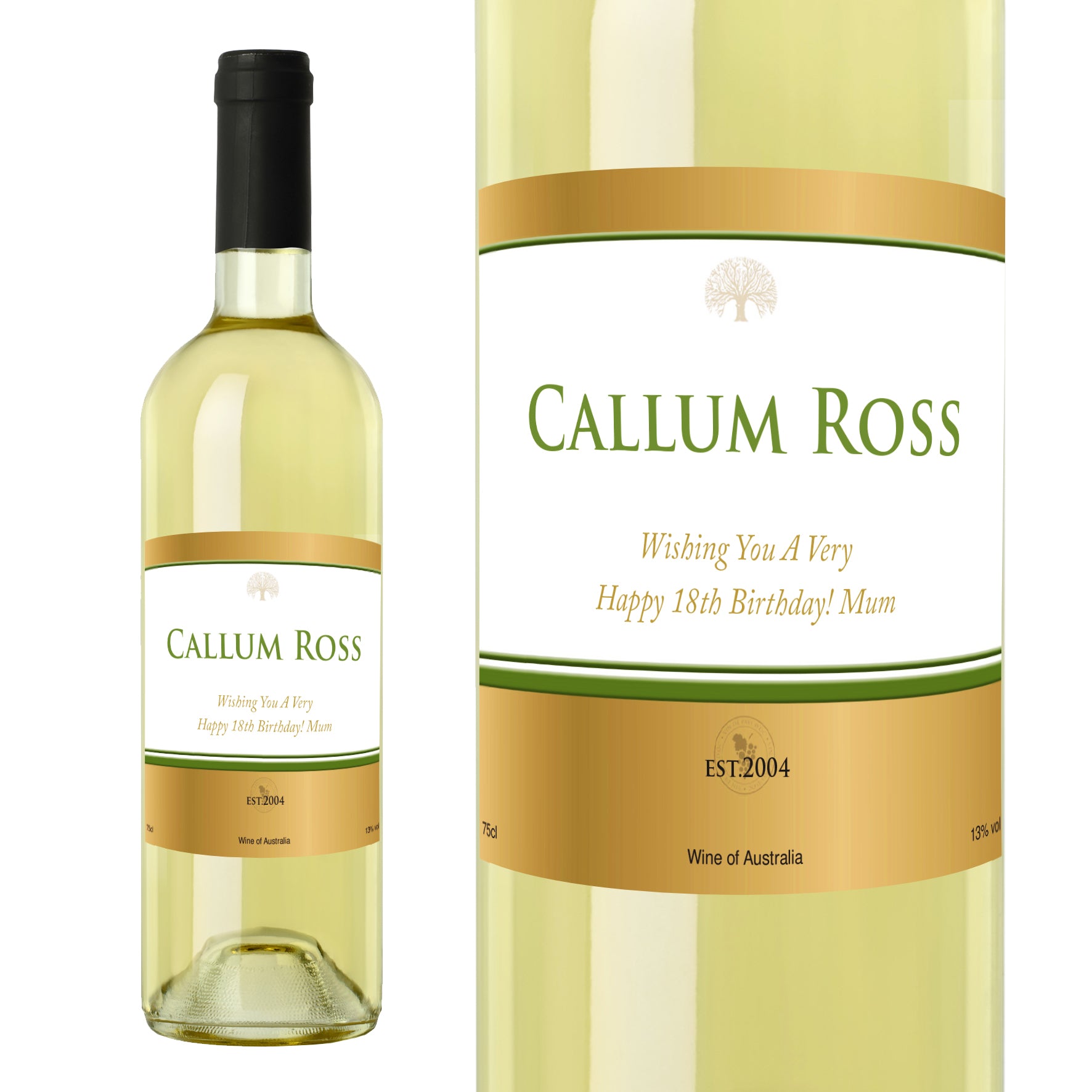 Personalised Gold Label White Wine - MK&JD Gifts