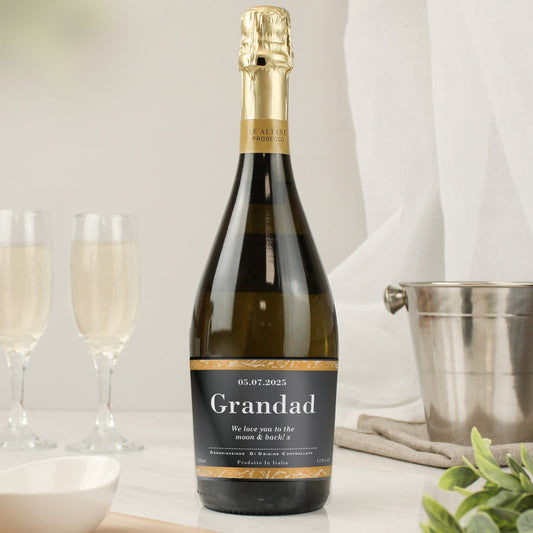 Personalised Classic Black Label Prosecco - MK&JD Gifts