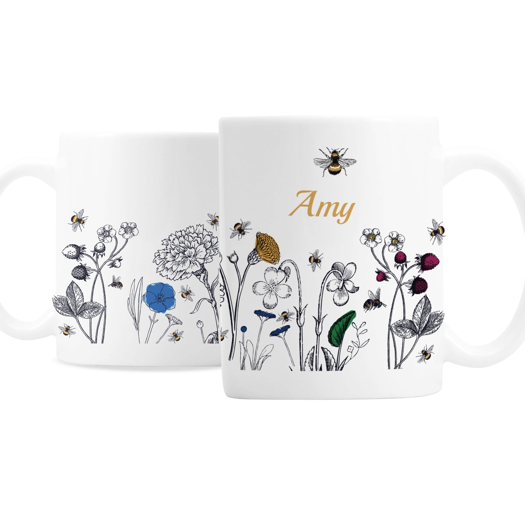Personalised Wild Flowers Mug - MK&JD Gifts