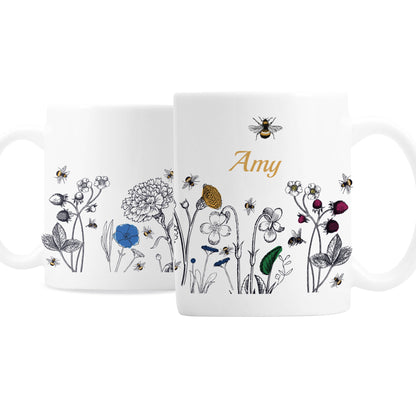 Personalised Wild Flowers Mug - MK&JD Gifts