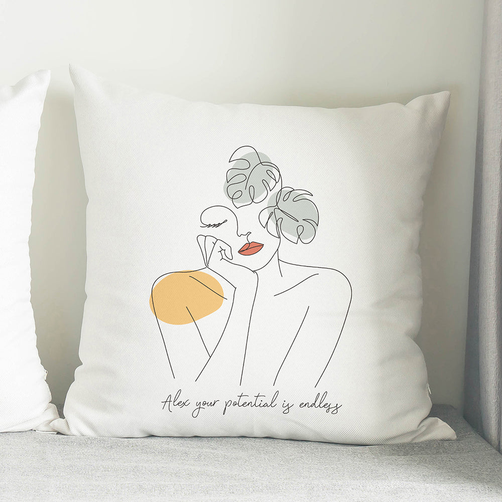 Personalised Fleur Line Art Cushion - MK&JD Gifts
