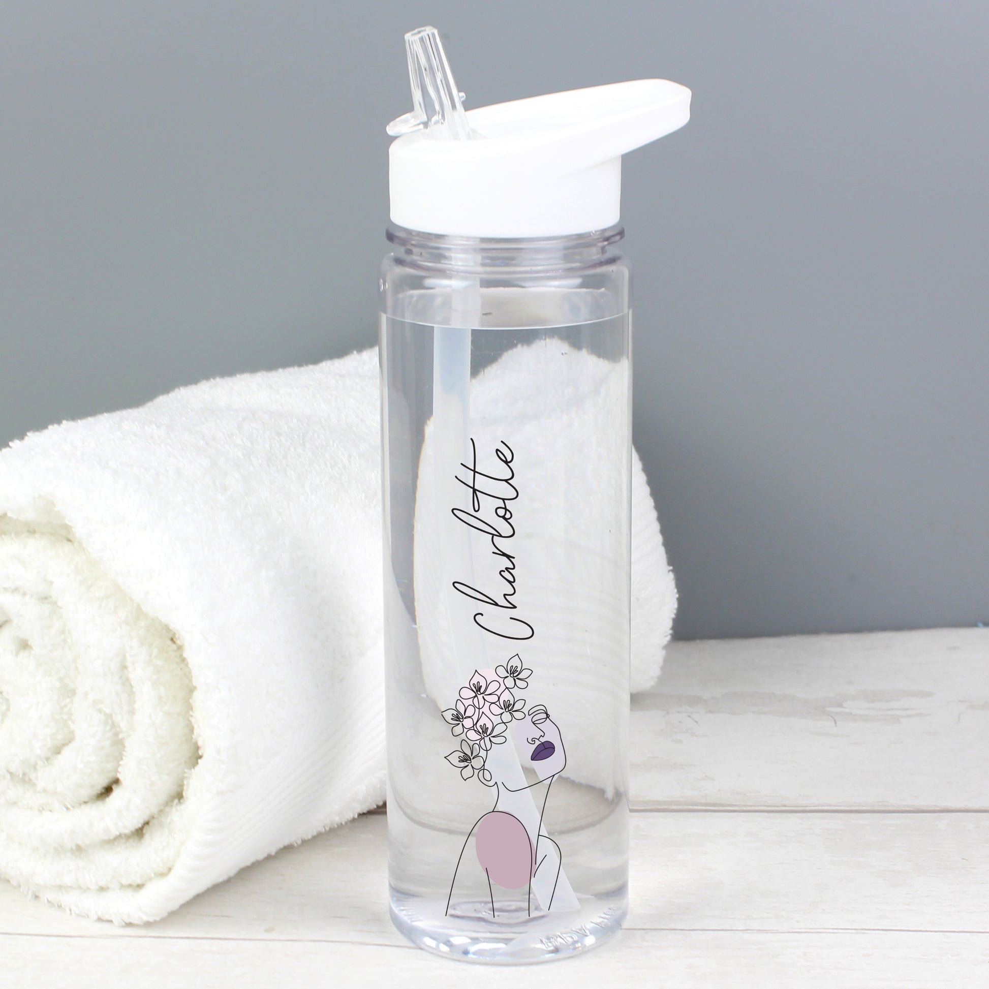 Personalised Natalia Line Art Water Bottle - MK&JD Gifts