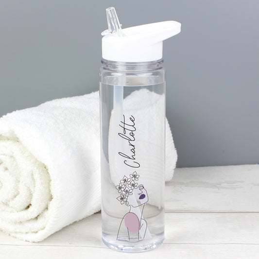 Personalised Natalia Line Art Water Bottle - MK&JD Gifts