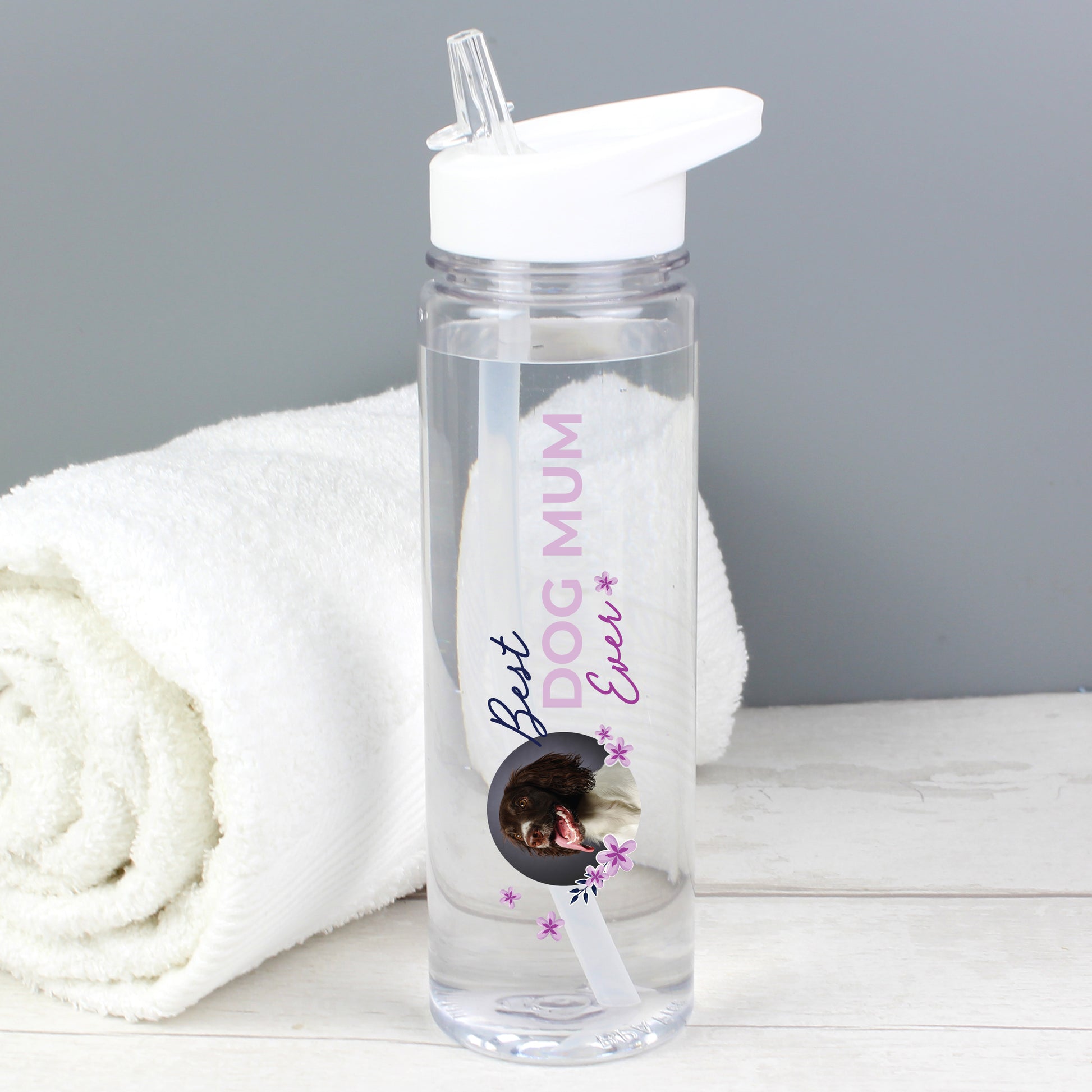 Personalised Floral Best Ever Photo Upload Water Bottle - MK&JD Gifts