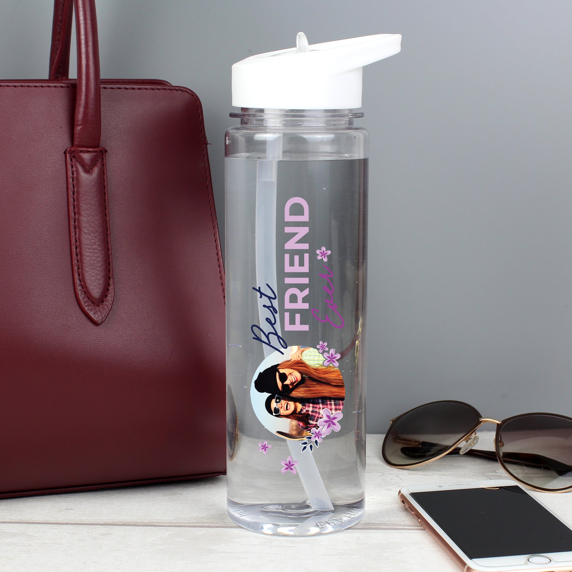 Personalised Floral Best Ever Photo Upload Water Bottle - MK&JD Gifts