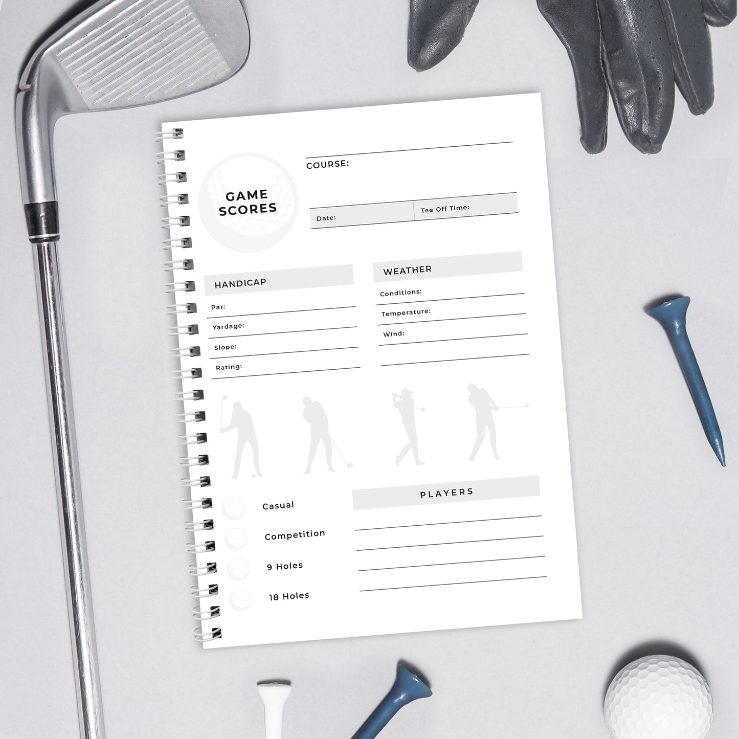 Personalised A5 Golf Log Book - MK&JD Gifts