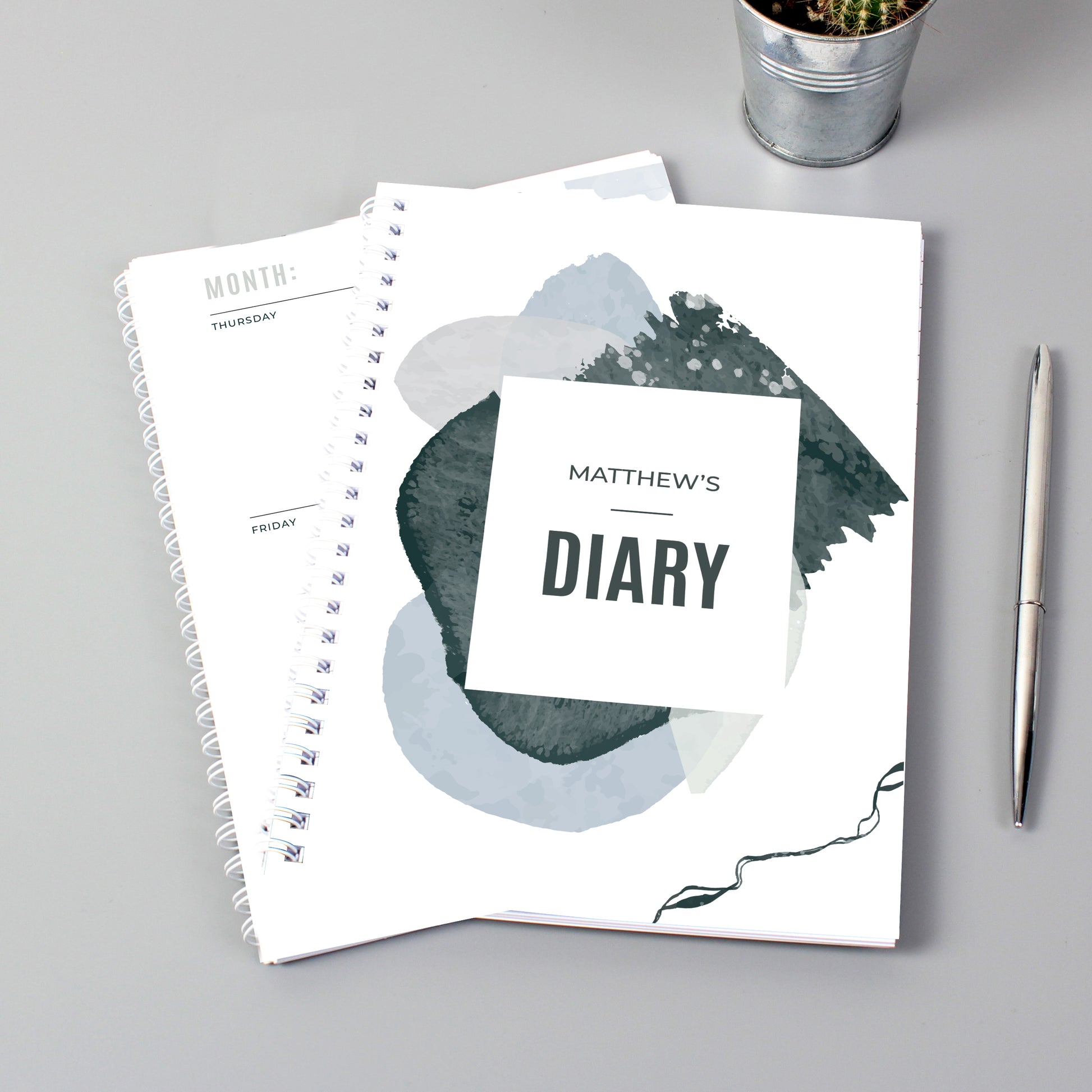 Personalised Abstract A5 Diary - MK&JD Gifts