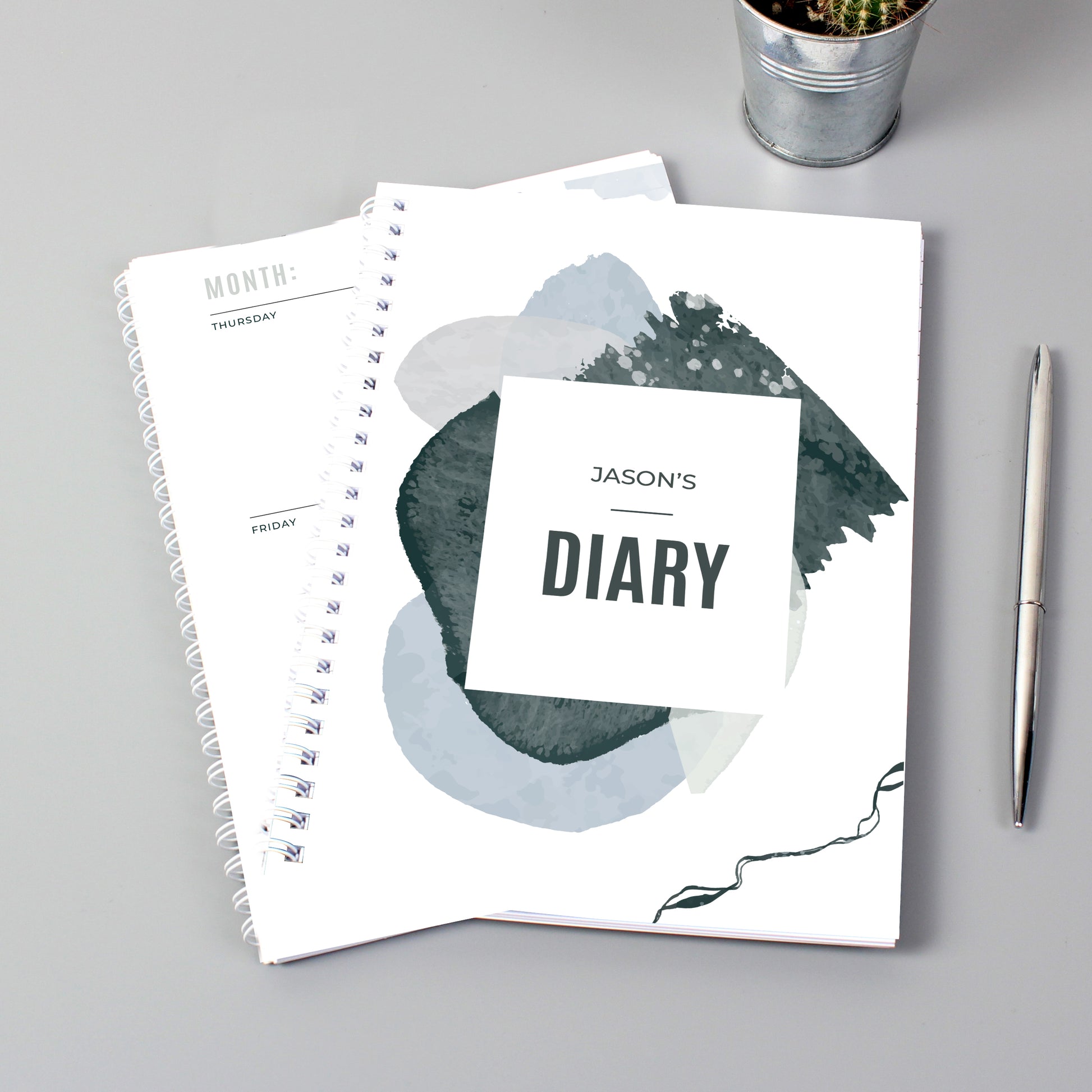 Personalised Abstract A5 Diary - MK&JD Gifts