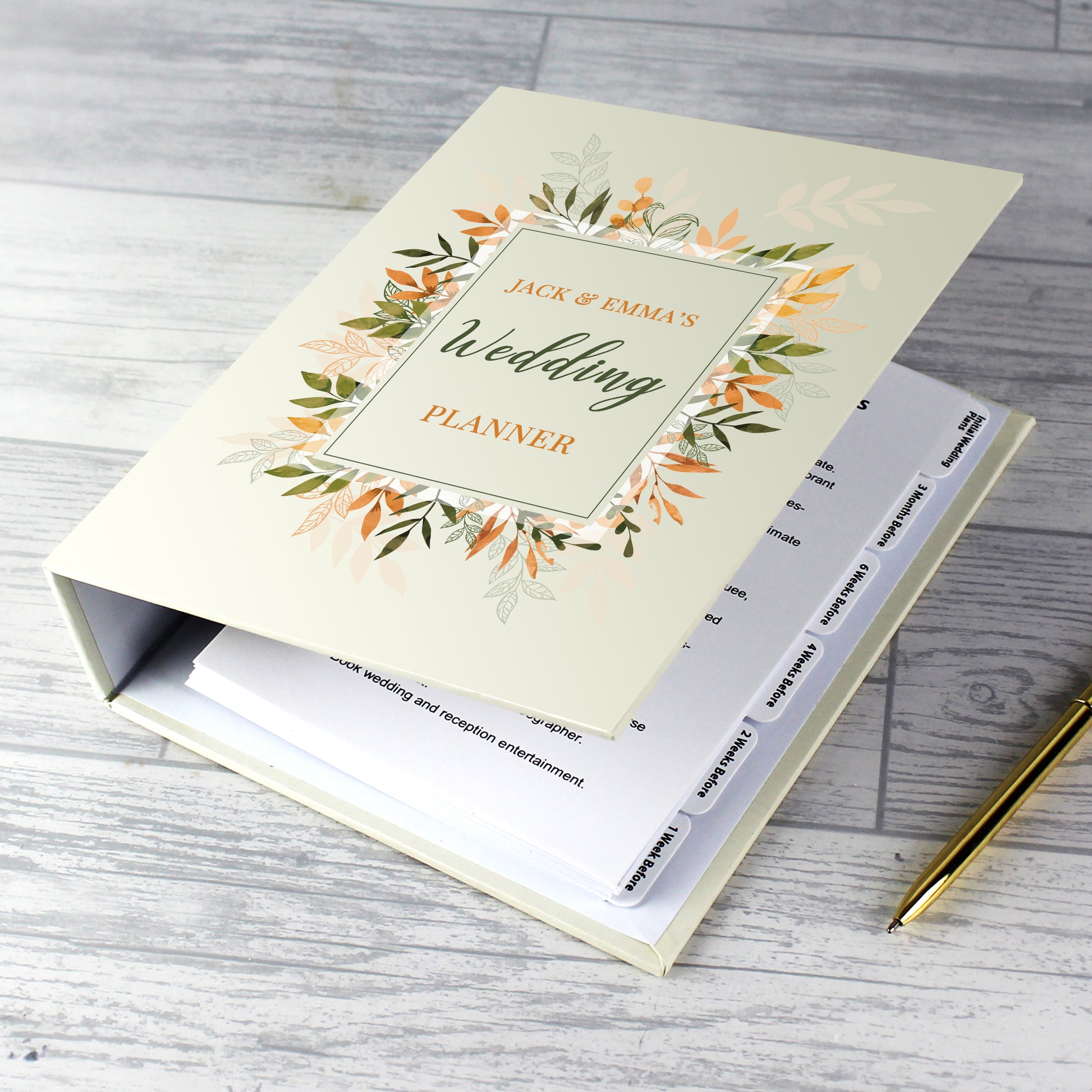 Personalised Autumnal Wedding Planner - MK&JD Gifts