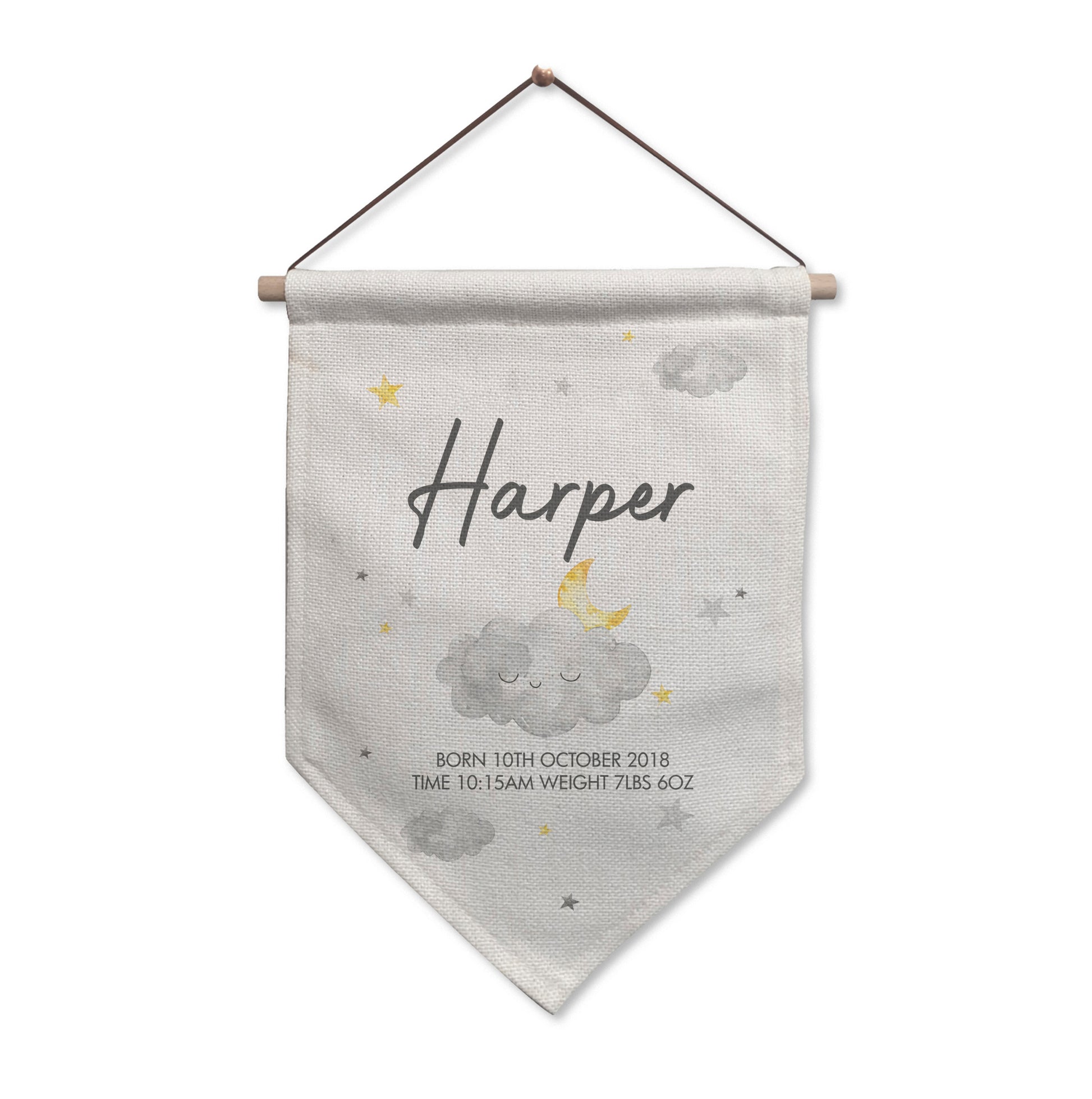 Personalised Cloud Free Text Hanging Banner - MK&JD Gifts