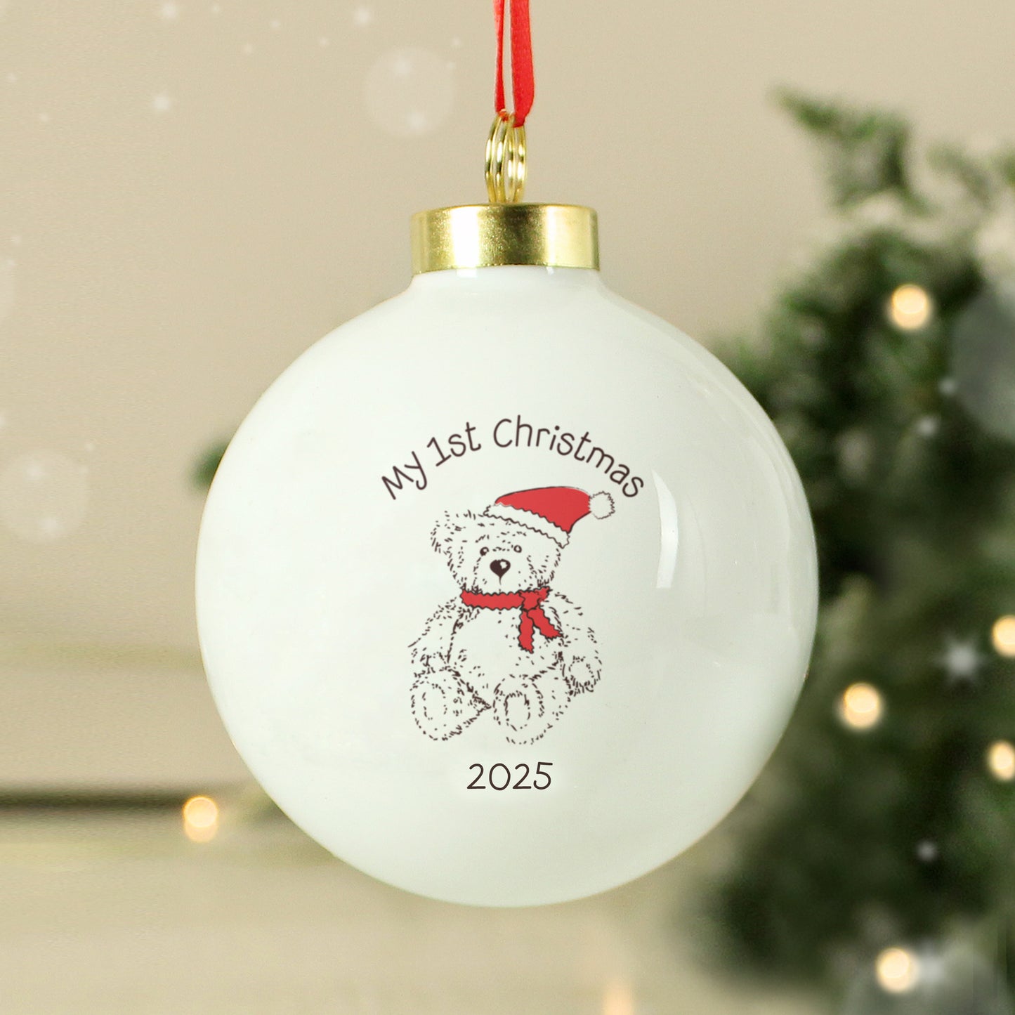 Personalised My 1st Xmas Teddy Bear Bauble - MK&JD Gifts