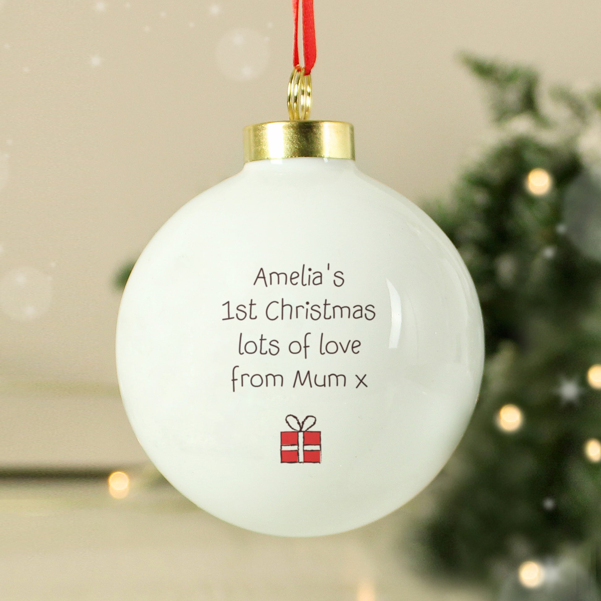 Personalised My 1st Xmas Teddy Bear Bauble - MK&JD Gifts