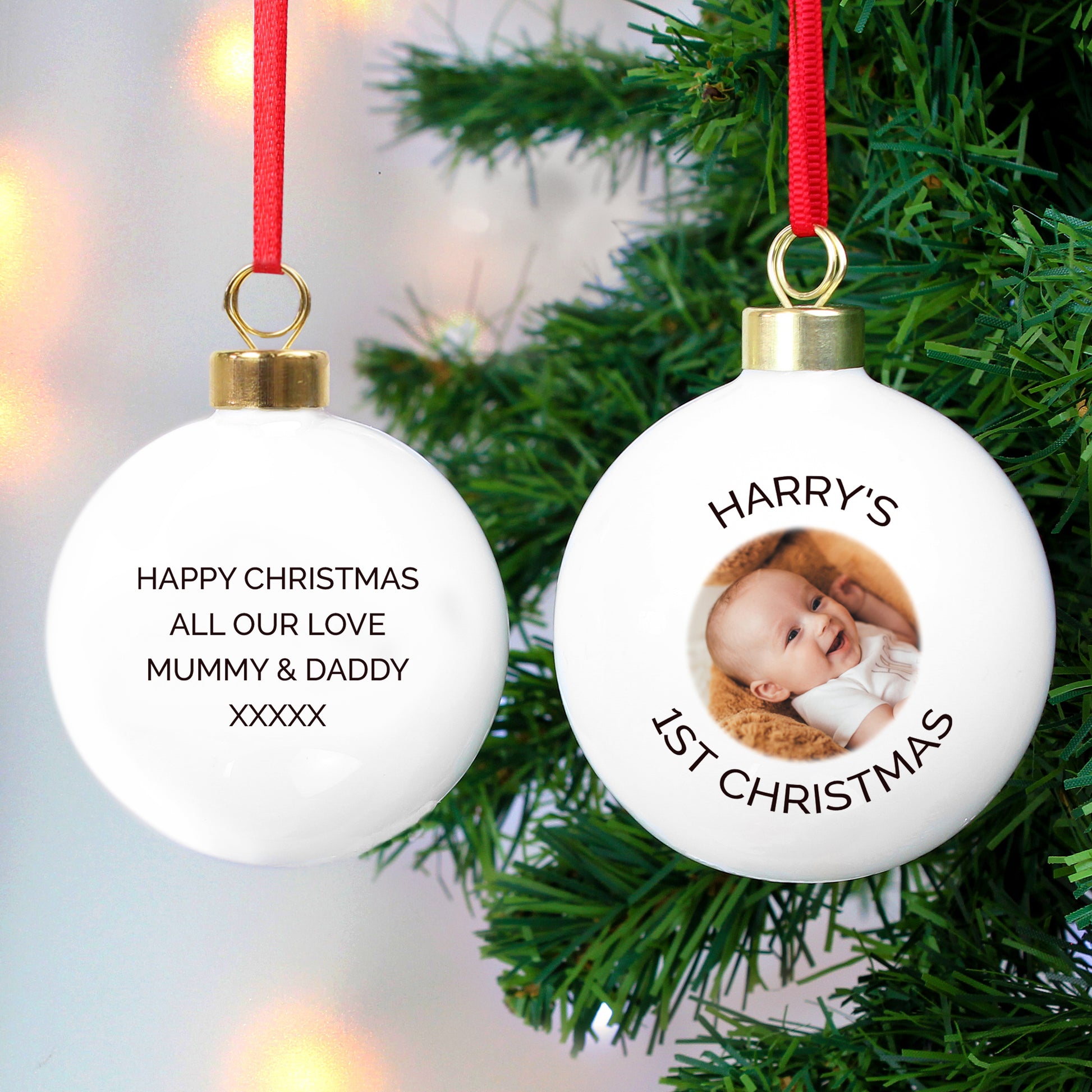 Personalised Photo Upload Bauble - MK&JD Gifts