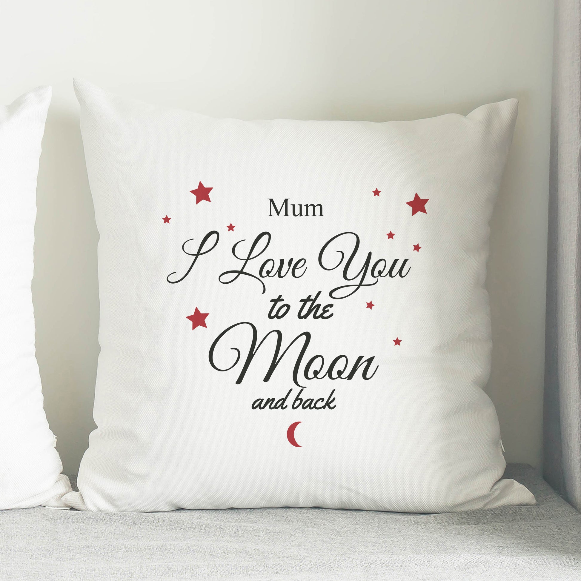 Personalised To The Moon & Back White Cushion - MK&JD Gifts