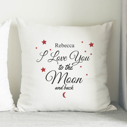 Personalised To The Moon & Back White Cushion - MK&JD Gifts