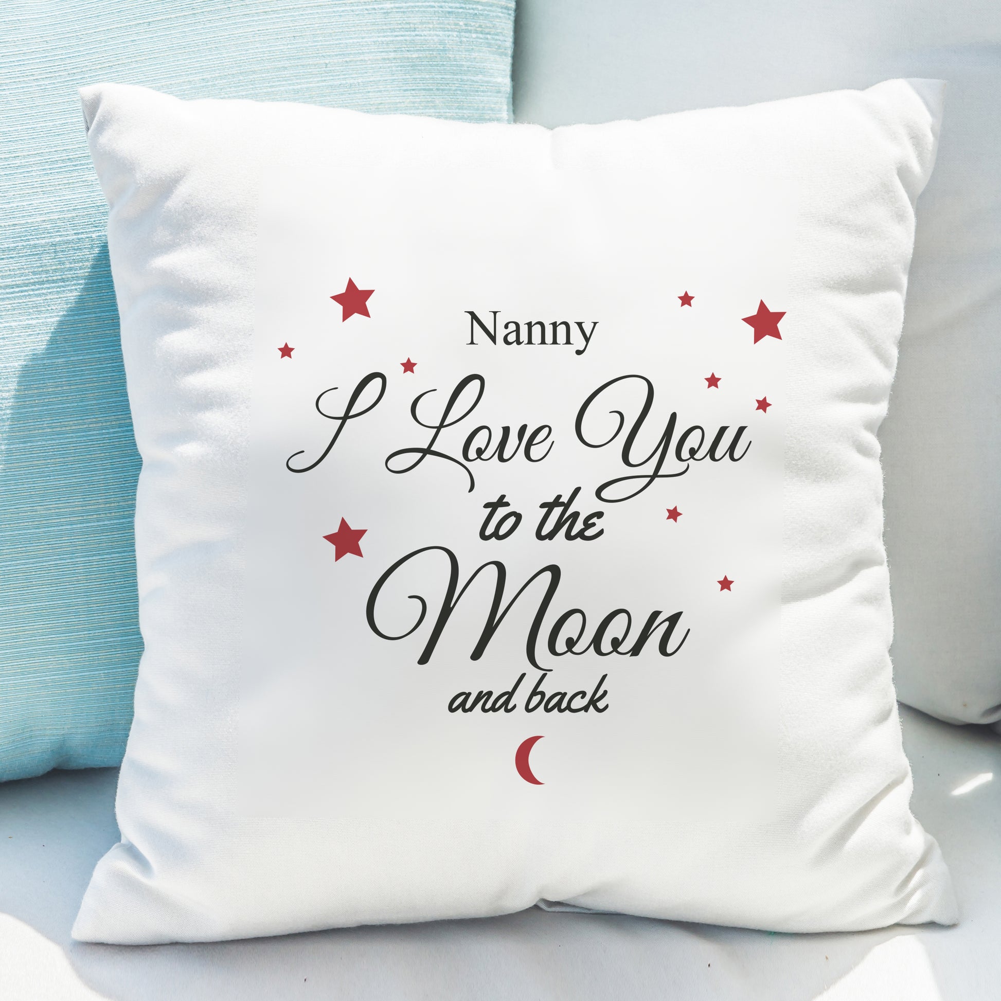 Personalised To The Moon & Back White Cushion - MK&JD Gifts
