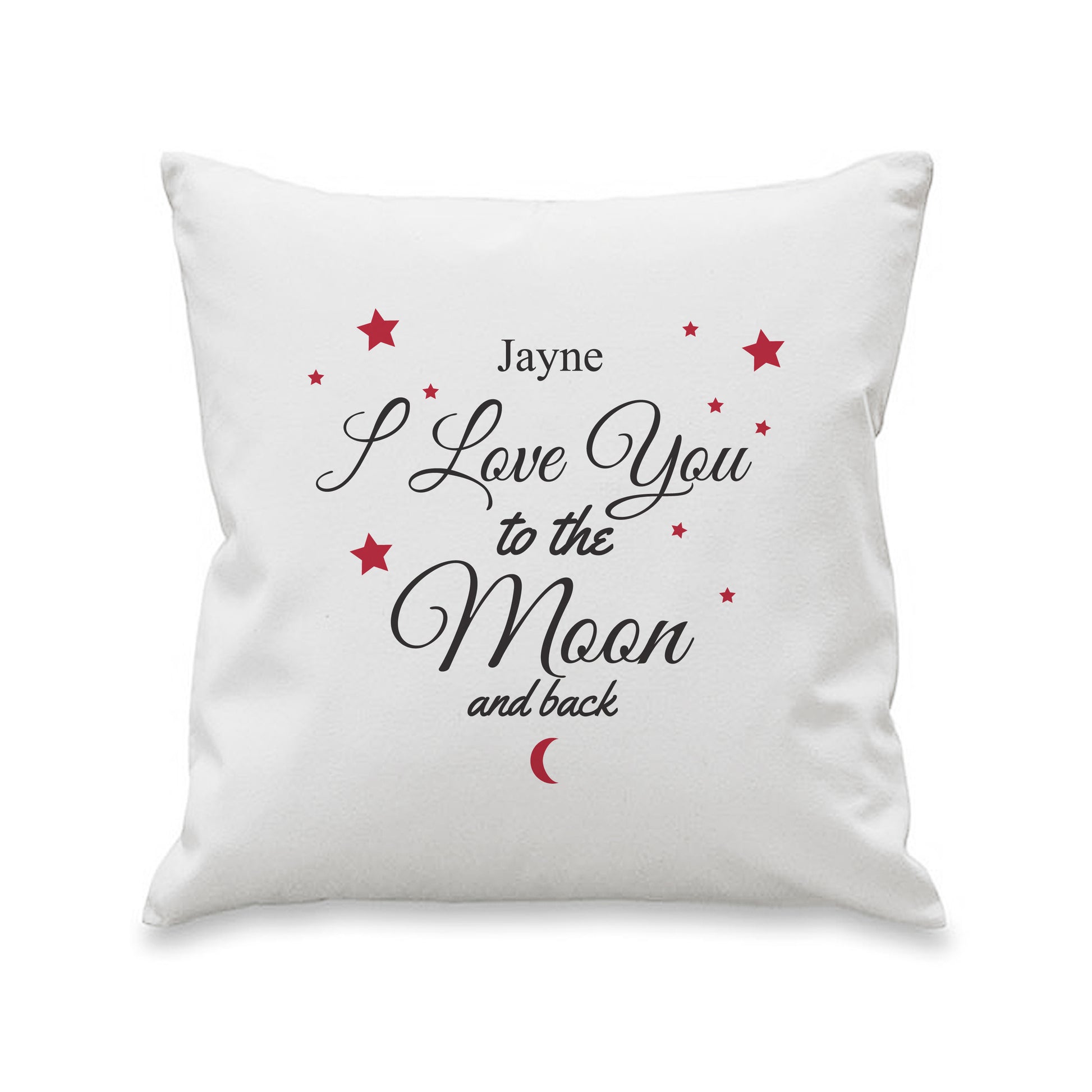 Personalised To The Moon & Back White Cushion - MK&JD Gifts