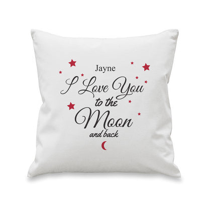 Personalised To The Moon & Back White Cushion - MK&JD Gifts