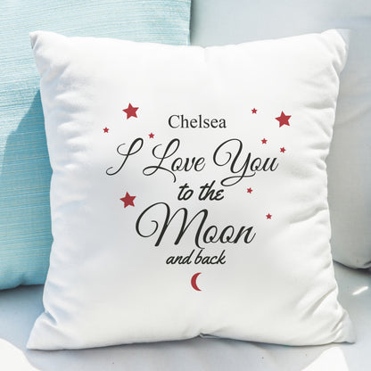 Personalised To The Moon & Back White Cushion - MK&JD Gifts