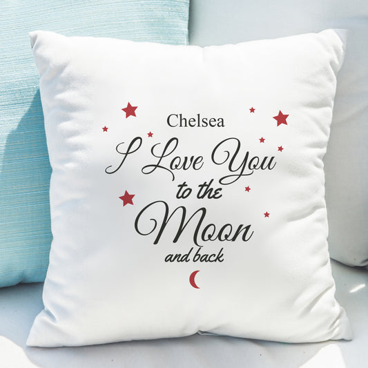 Personalised To The Moon & Back White Cushion - MK&JD Gifts