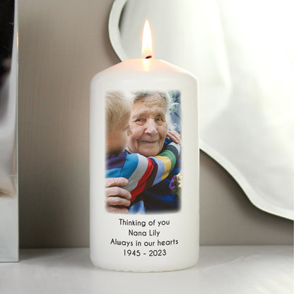 Personalised Photo Upload Pillar Candle - MK&JD Gifts