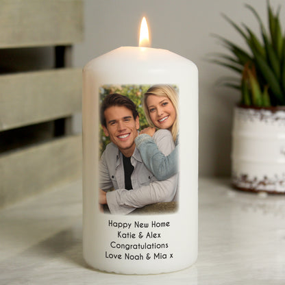 Personalised Photo Upload Pillar Candle - MK&JD Gifts