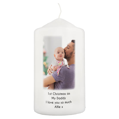 Personalised Photo Upload Pillar Candle - MK&JD Gifts