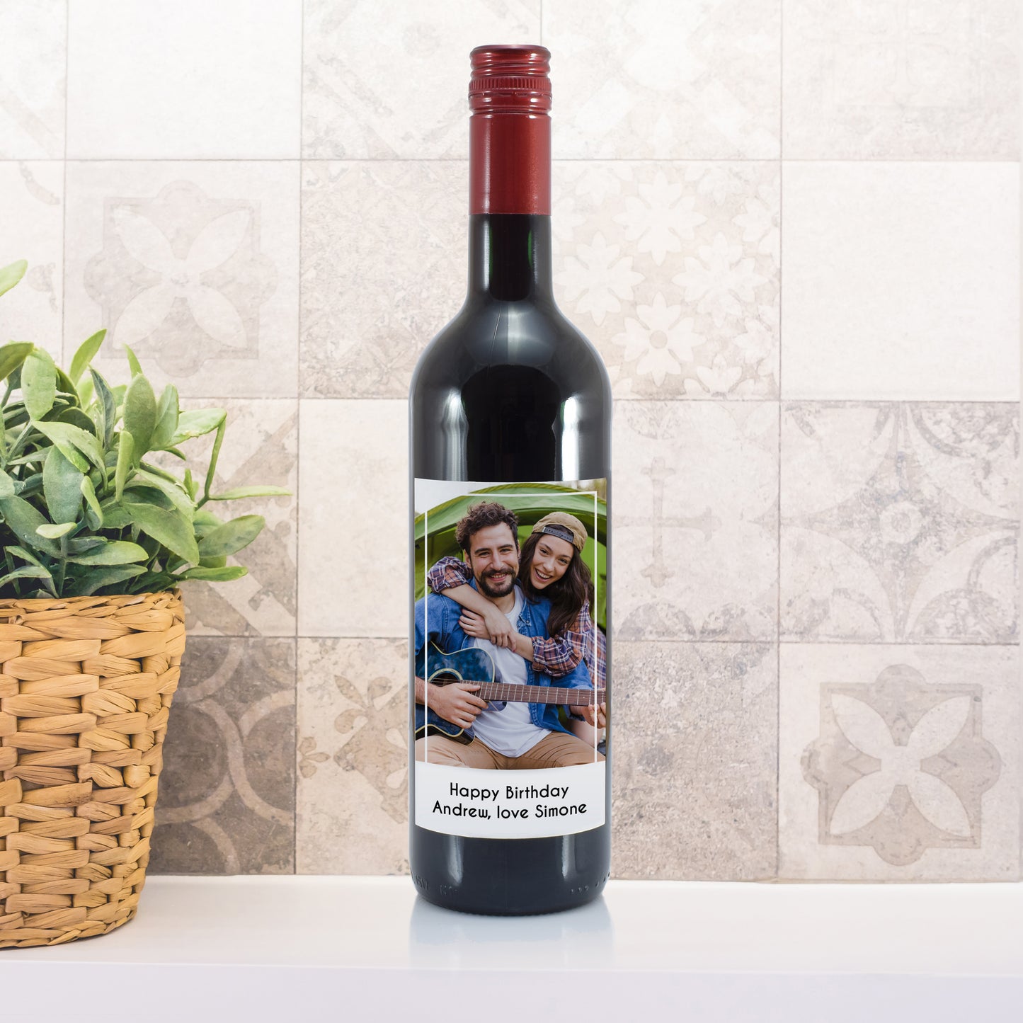 Personalised Photo Upload Red Wine - MK&JD Gifts