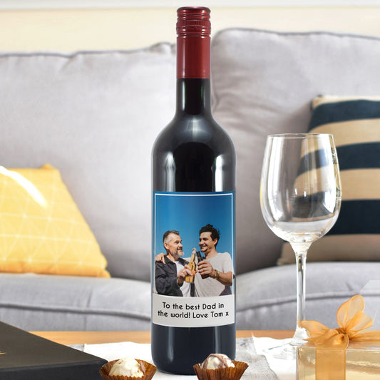 Personalised Photo Upload Red Wine - MK&JD Gifts