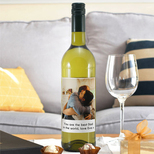 Personalised Photo Upload White Wine - MK&JD Gifts