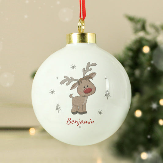 Personalised Little Reindeer Bauble - MK&JD Gifts
