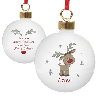 Personalised Little Reindeer Bauble - MK&JD Gifts