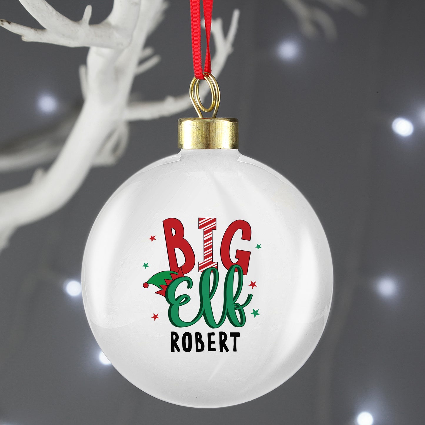 Personalised Big Elf Bauble - MK&JD Gifts