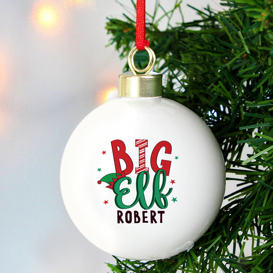 Personalised Big Elf Bauble - MK&JD Gifts