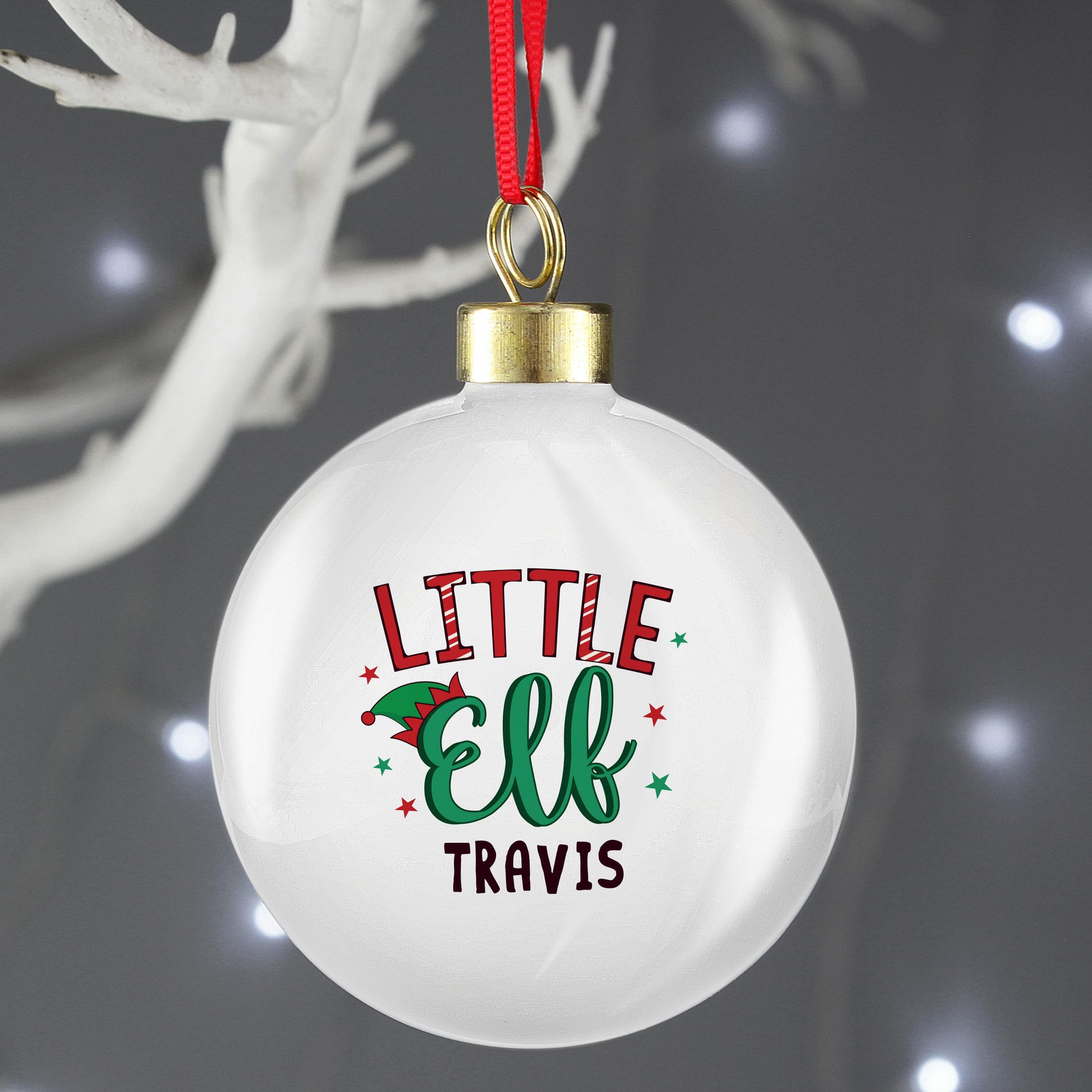 Personalised Little Elf Bauble - MK&JD Gifts