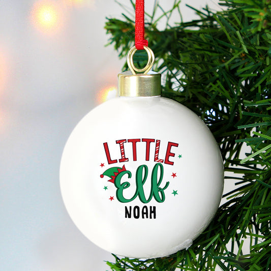 Personalised Little Elf Bauble - MK&JD Gifts