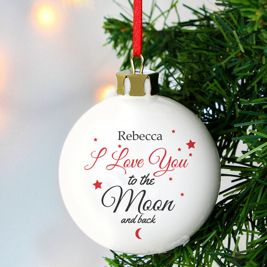 Personalised To The Moon & Back Bauble - MK&JD Gifts