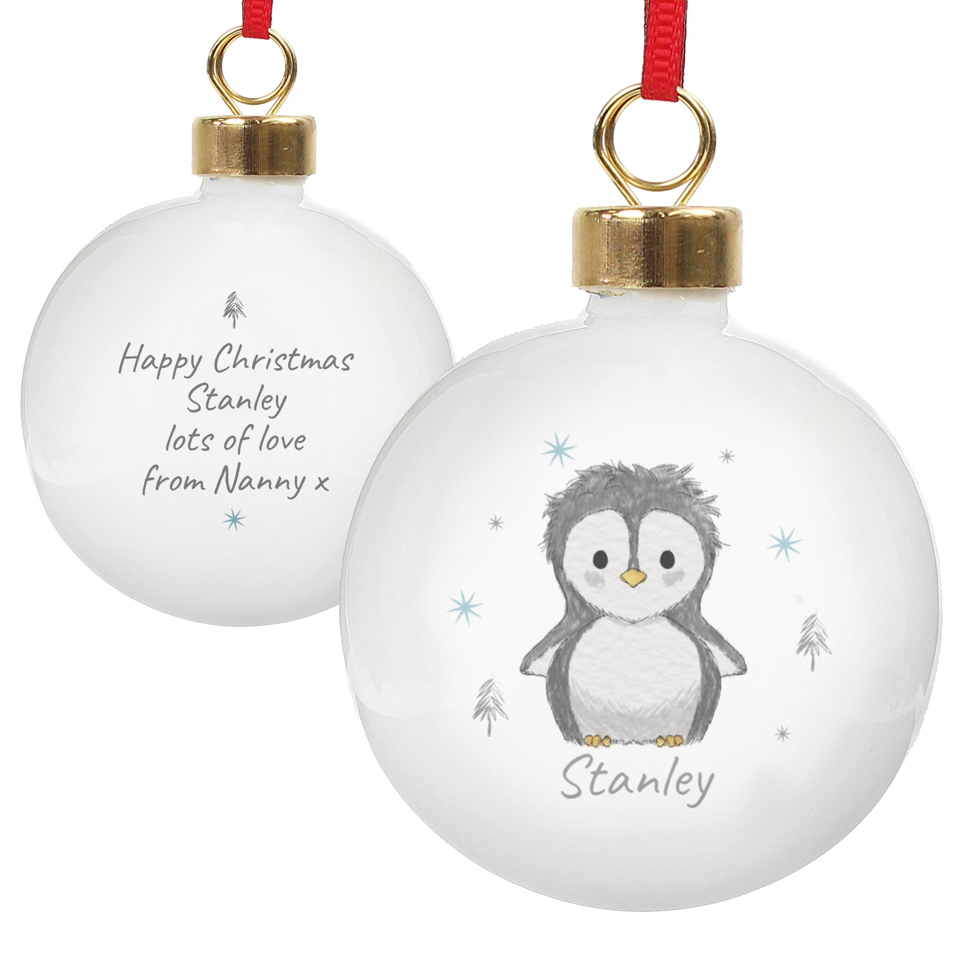 Personalised Pebbles the Penguin Bauble - MK&JD Gifts