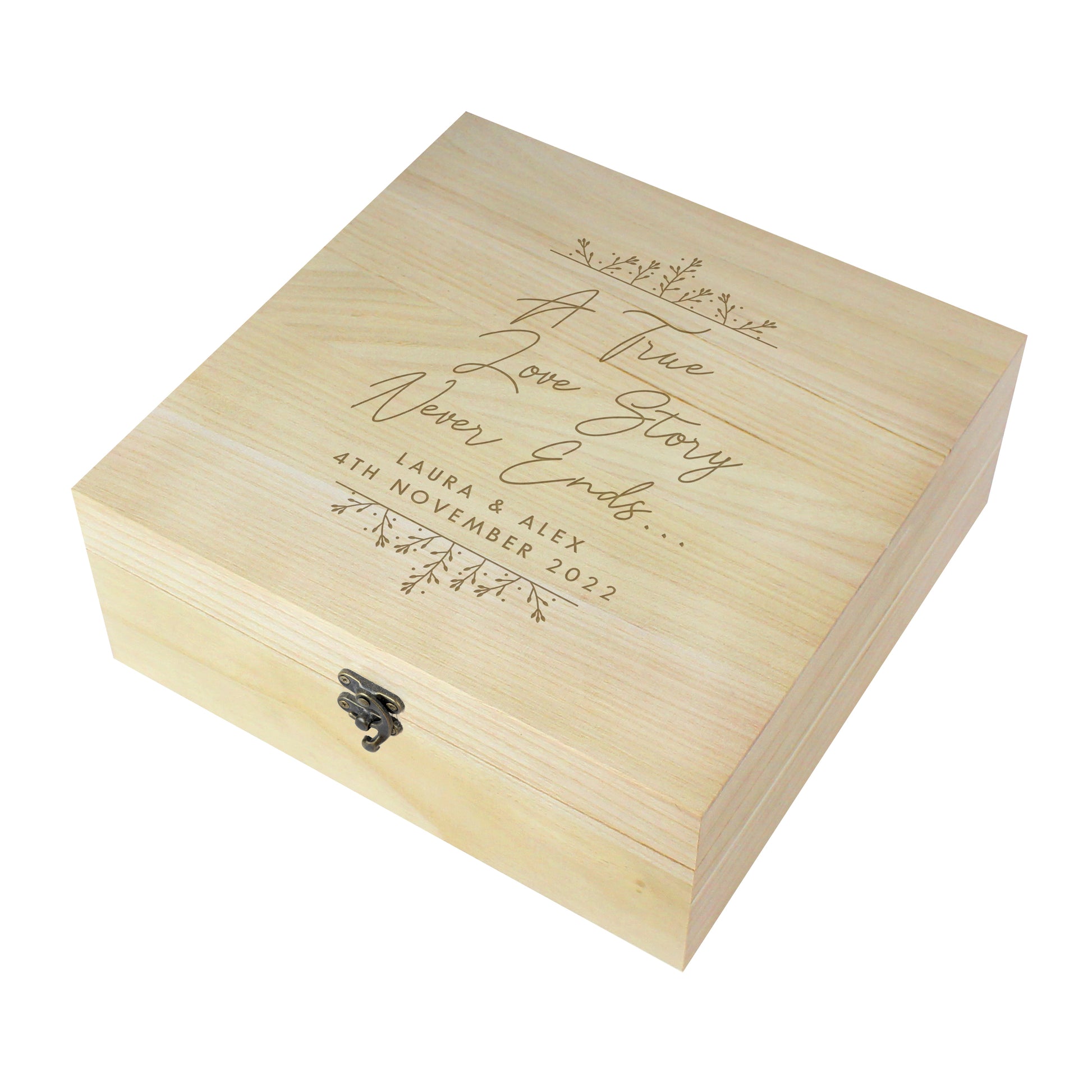 Personalised True Love Story Wooden Keepsake Box - MK&JD Gifts