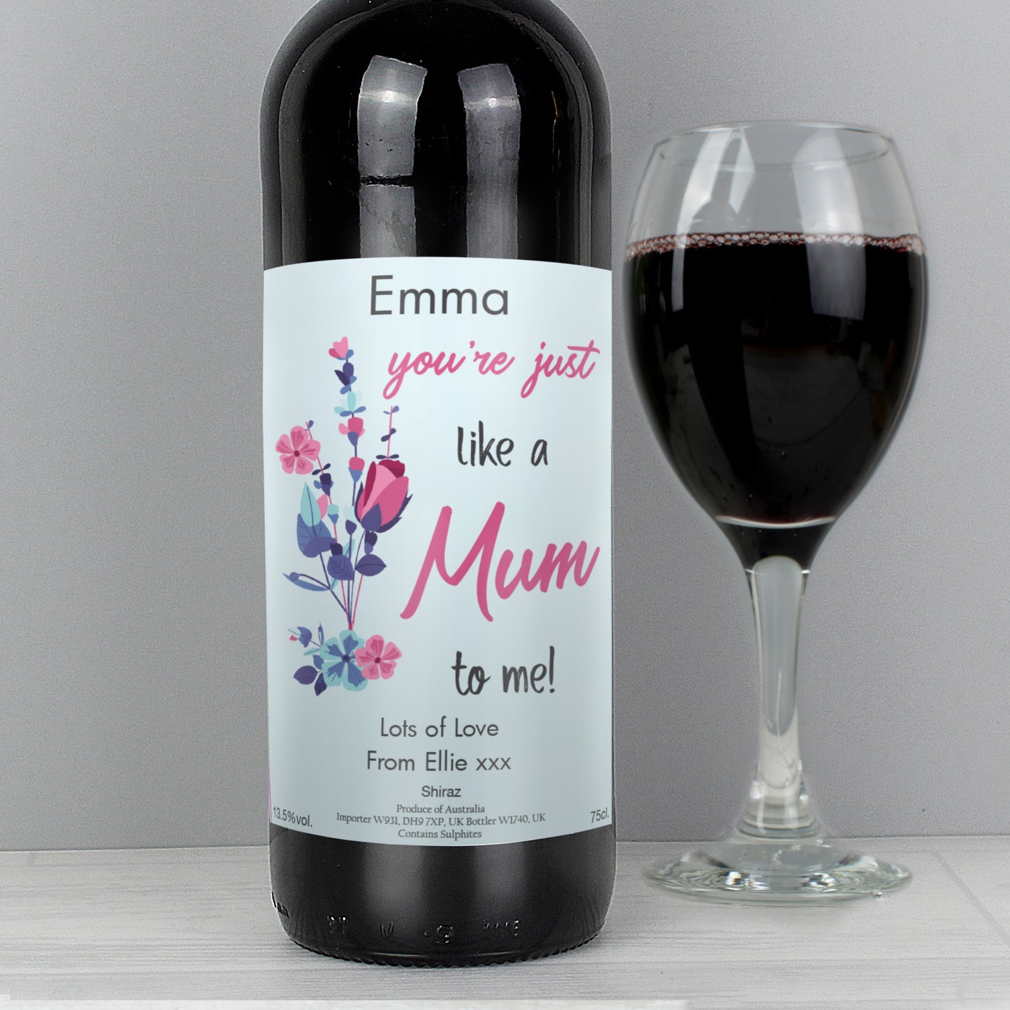 Personalised Just Like A Mum Red Wine - MK&JD Gifts