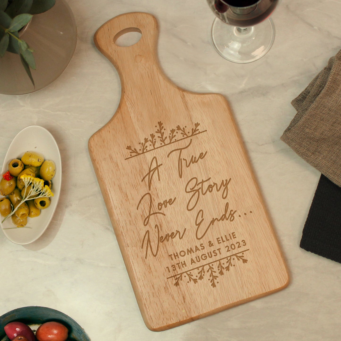 Personalised True Love Story Wooden Paddle Board - MK&JD Gifts