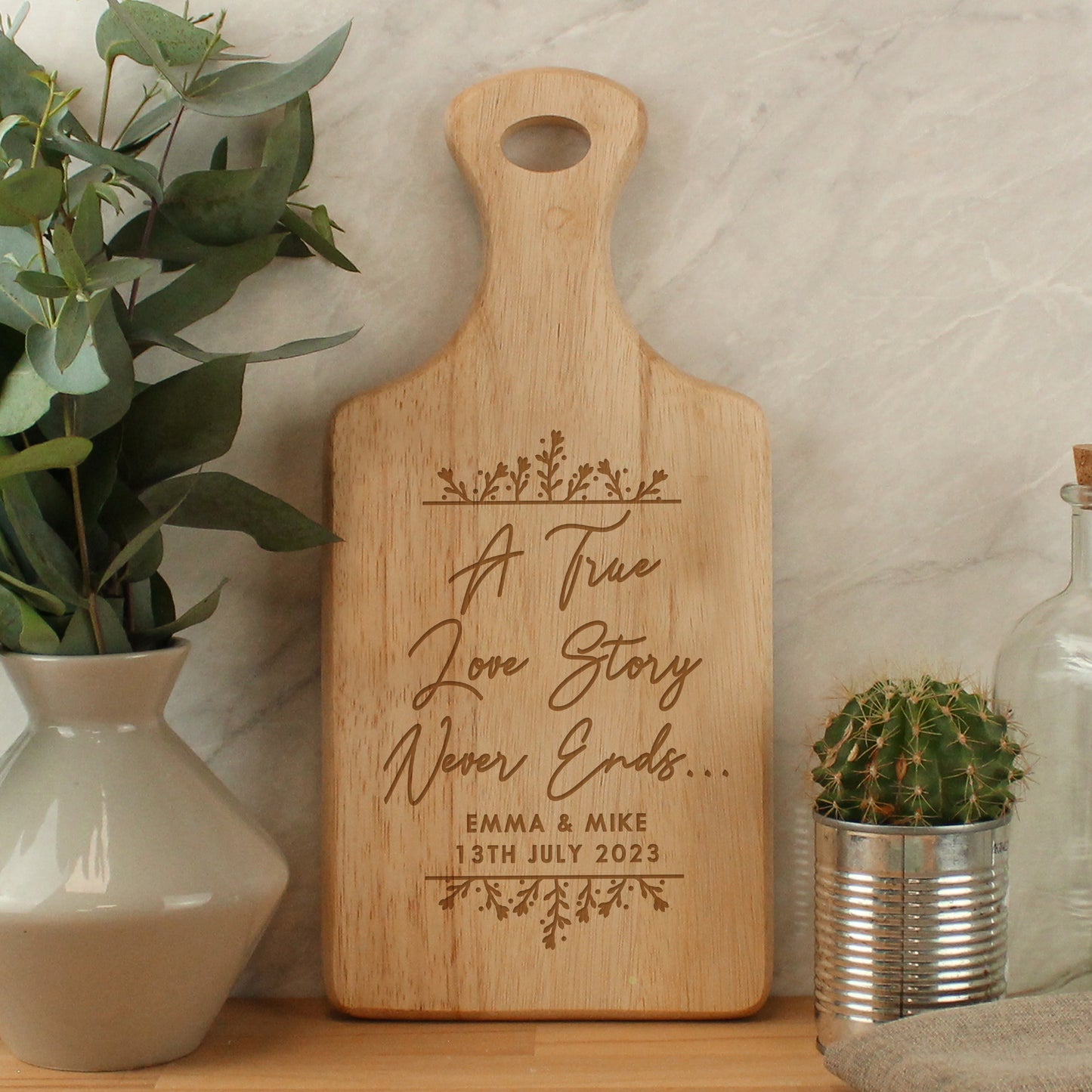 Personalised True Love Story Wooden Paddle Board - MK&JD Gifts