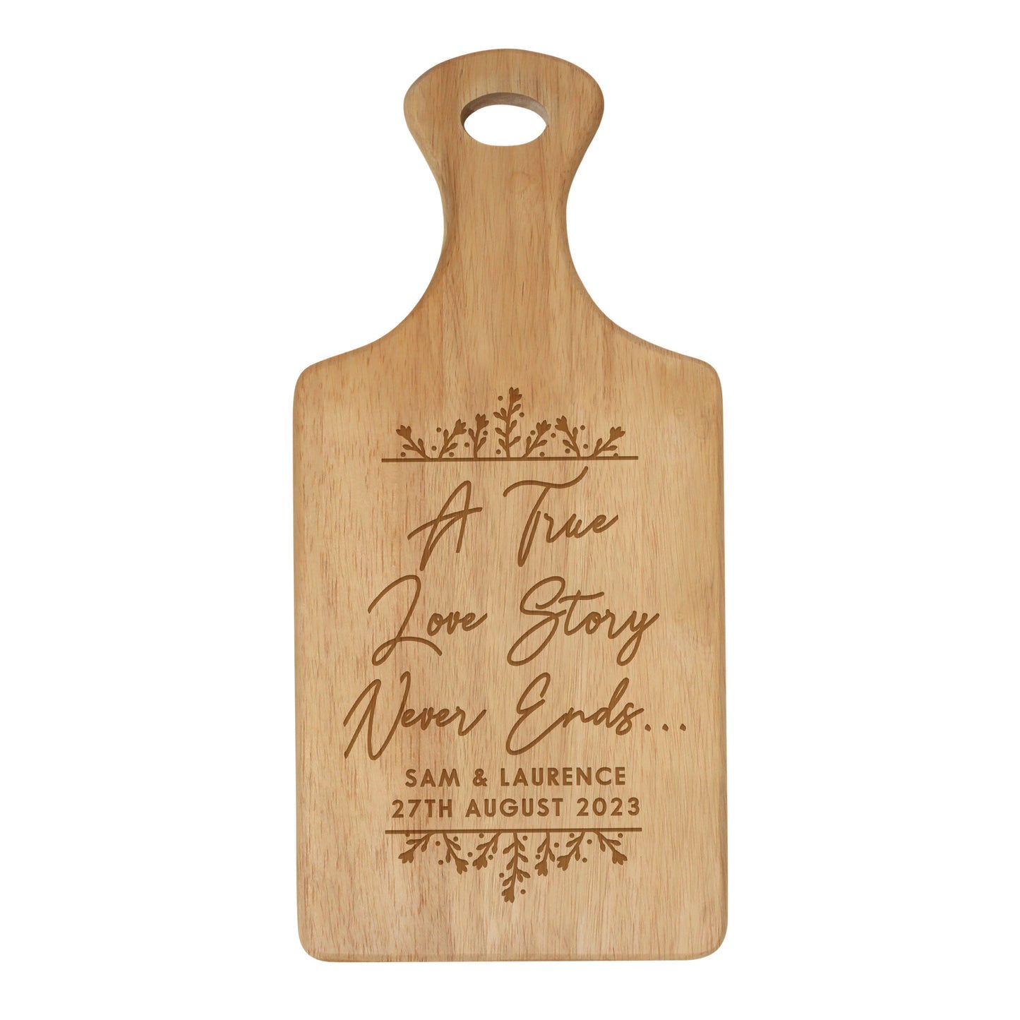 Personalised True Love Story Wooden Paddle Board - MK&JD Gifts
