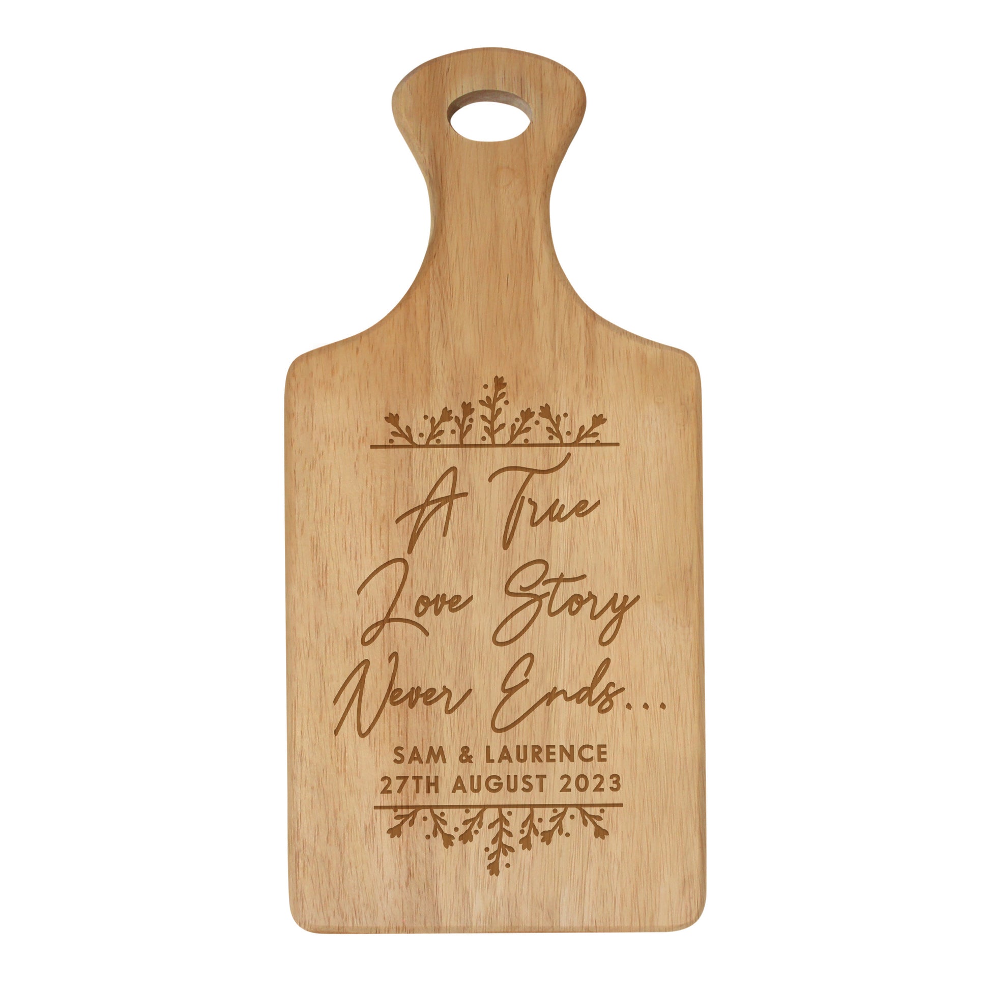Personalised True Love Story Wooden Paddle Board - MK&JD Gifts