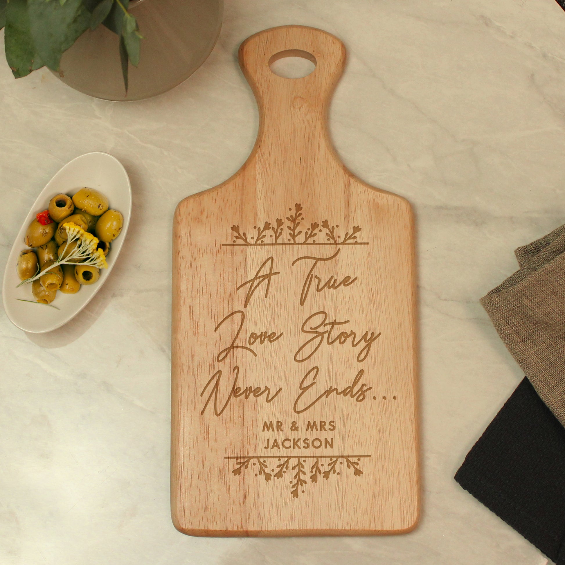 Personalised True Love Story Wooden Paddle Board - MK&JD Gifts