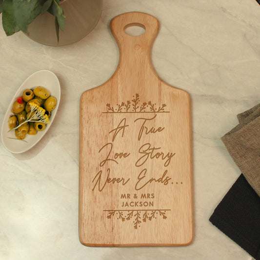 Personalised True Love Story Wooden Paddle Board - MK&JD Gifts