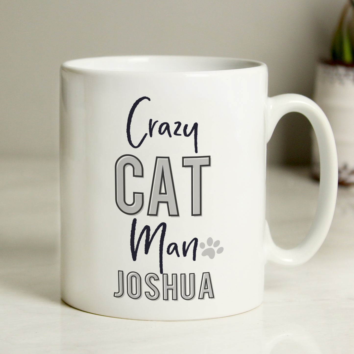 Personalised Crazy Cat Man Mug - MK&JD Gifts
