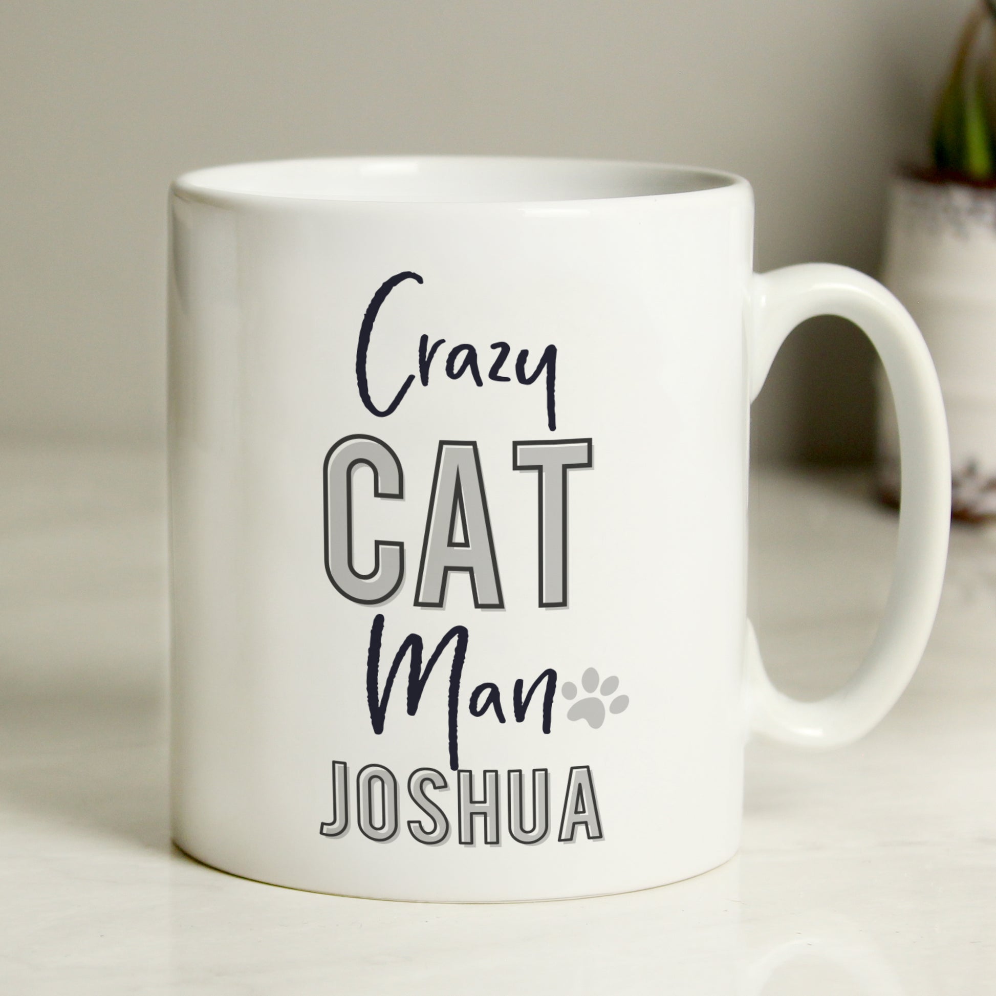 Personalised Crazy Cat Man Mug - MK&JD Gifts